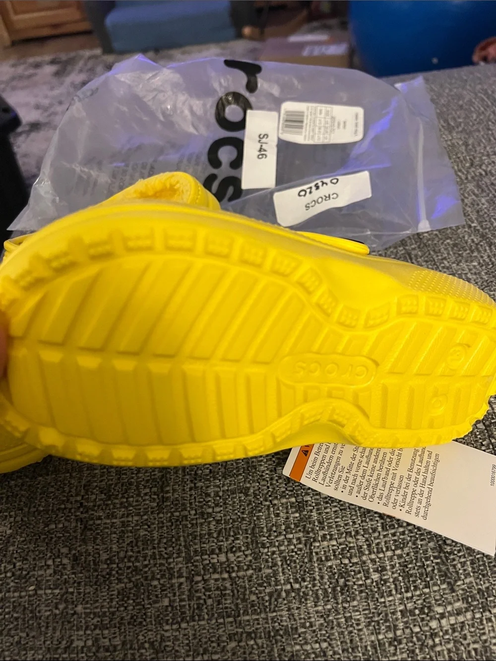 CROCS Kids Classic Lined Clog in Bright Yellow